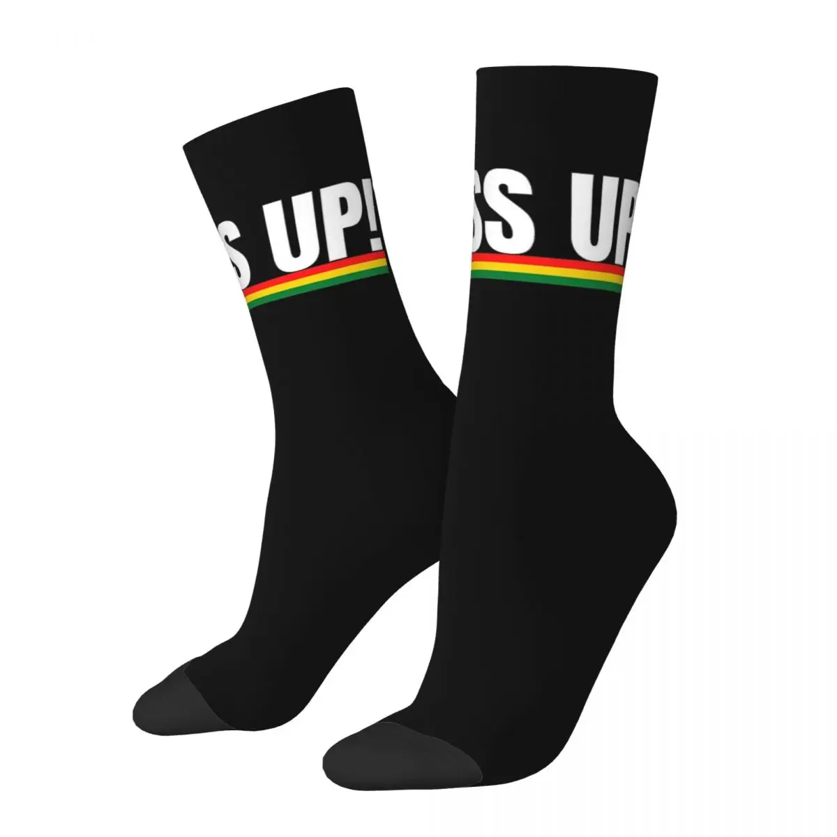 

Bless Up Jamaican Patois Slang Reggae Rasta Colors Socks Harajuku Stockings All Season Long Socks Accessories for Unisex Gifts