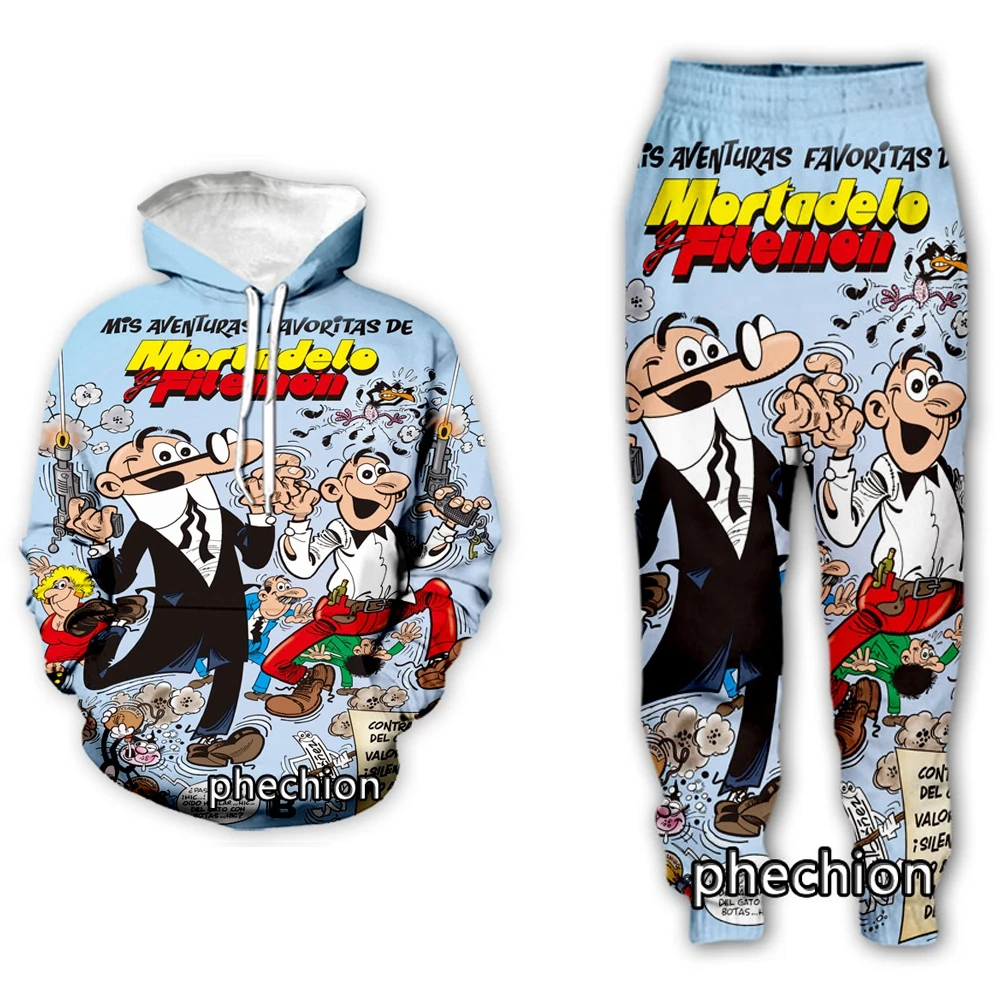 

phechion New Men/Women Mortadelo y Filemon 3D Print Clothing Long Sleeve Fashion Sweatshirt Hoodies Men Sport Long Pants P46