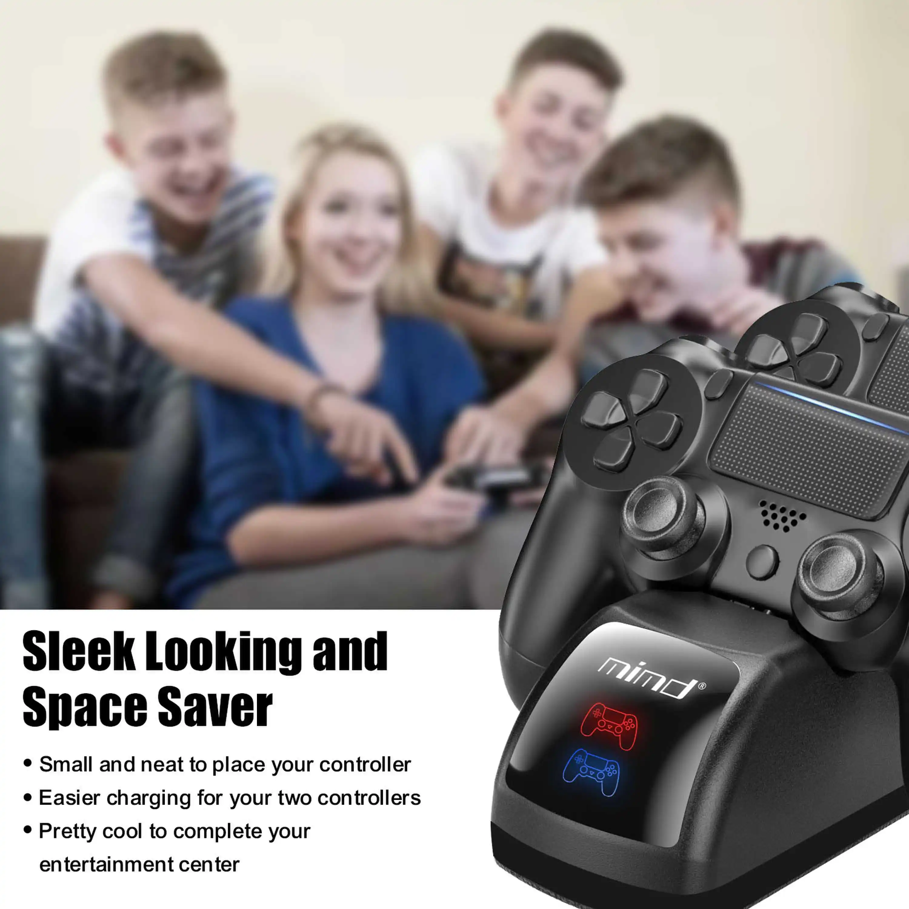 PS4 gamepad charger support 2 controllers to charge at the same time with USB cable 1