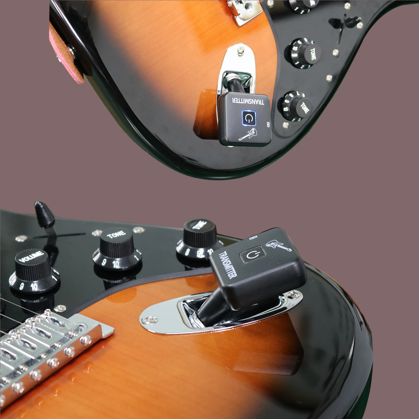 Wireless Guitar System 2.4GHz Wireless Transmitter Receiver 4 Signal Channel for Bass Electric Instruments