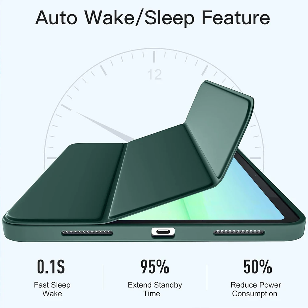 Tri-fold Tablet Case with Auto Wake/Sleep Function