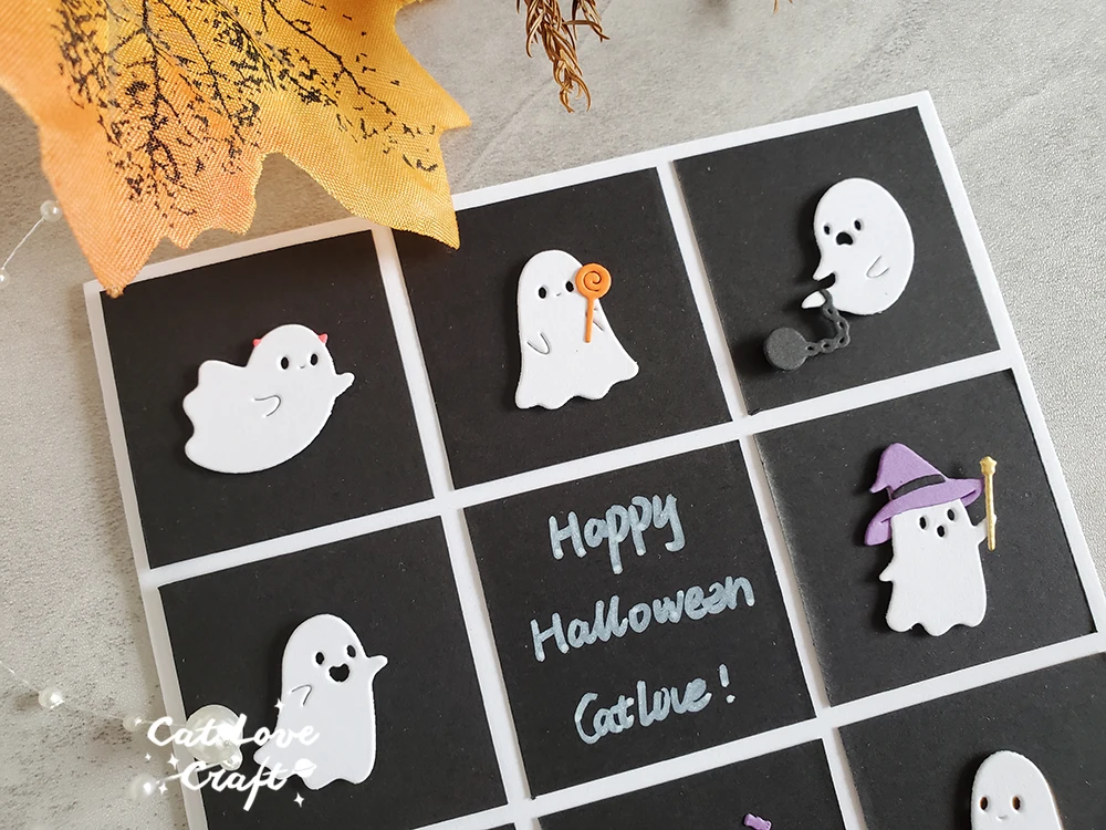 Description Picture 5 of itemCatlove Halloween Cute Ghost Metal Cutting Dies Scrapbooking Mold Stencil Die Cuts Card Making DIY Craft Embossing New Dies For