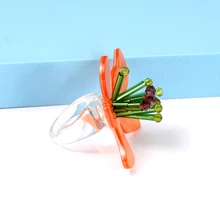  New Cute Acrylic Rings Flowers Romantic Resin Rings For Women Fashion Jewelry Accessories Wholesale 