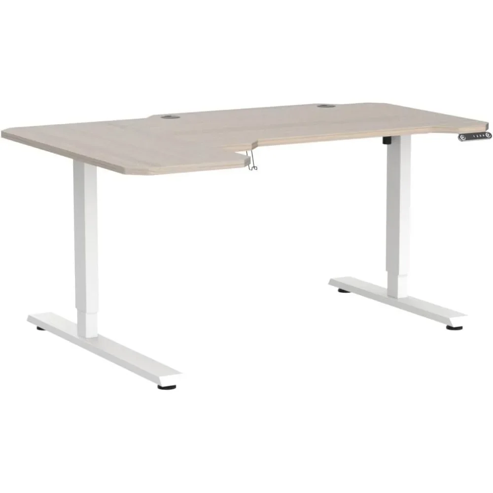 New2025-59-Inch Large Electric Height Adjustable Computer L-Shaped Desk with Memory Controller Corner Standing Desk Modern Works