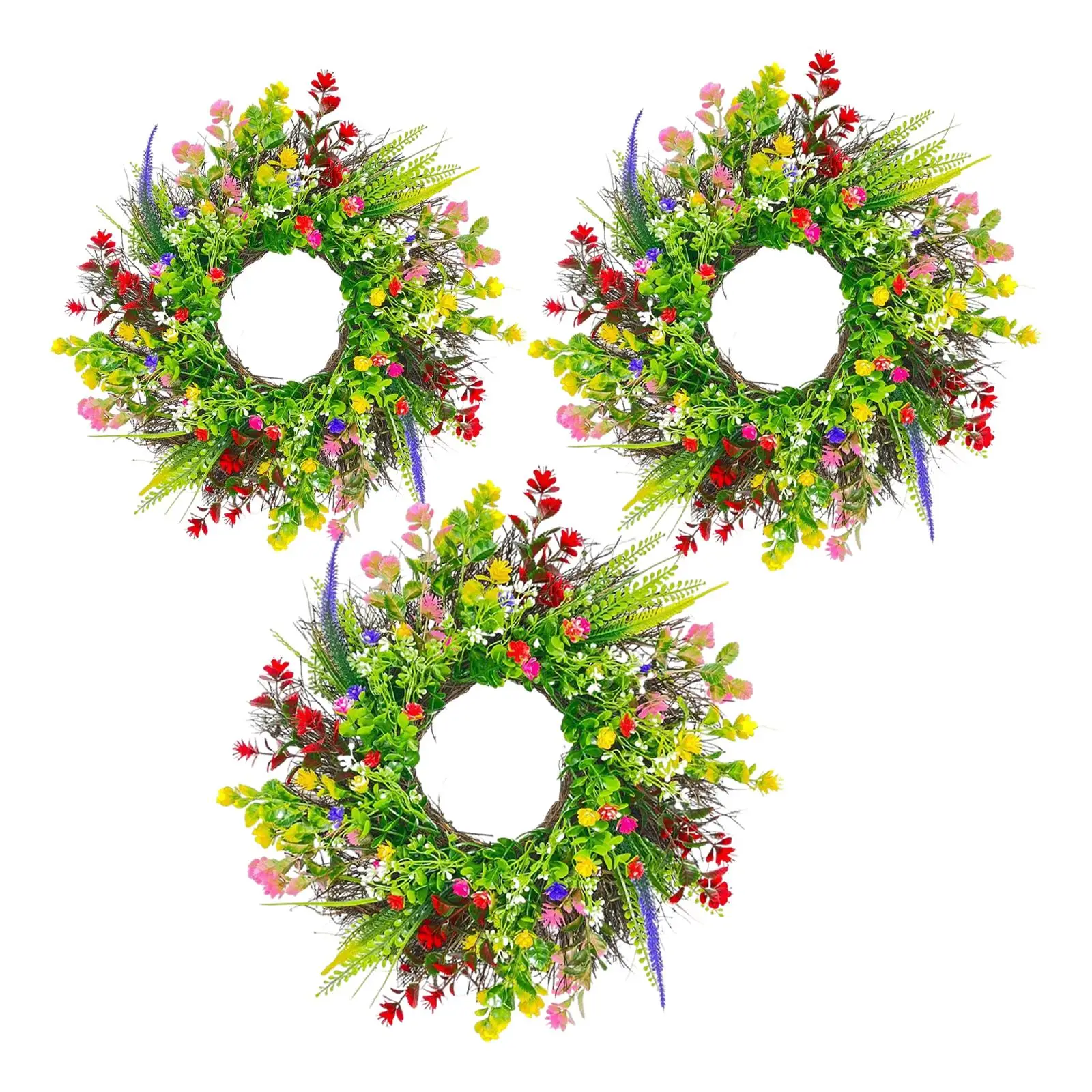 Spring Summer Wreath Artificial Flower Wreath for Festival Wall Farmhouse