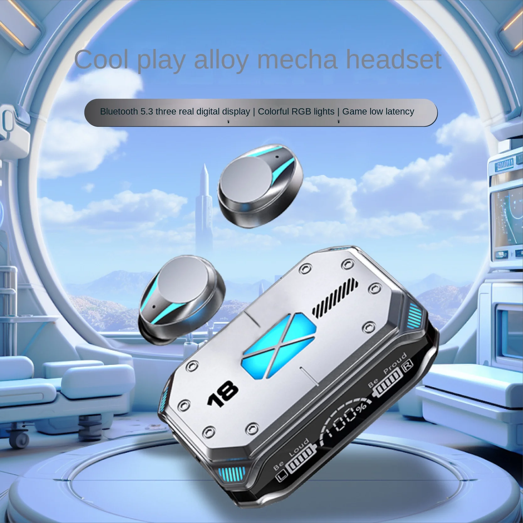 

New Wireless Bluetooth Headset in-Ear Painless Mecha Wind E-Sports Games