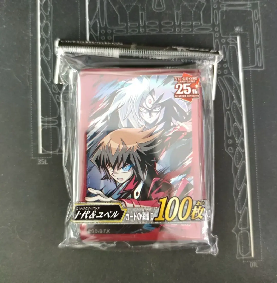 

100Pcs Yugioh Master Duel Monsters 25th Quarter Century Jaden Yuki Yubel Collection Official Sealed Card Protector Sleeves