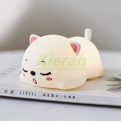 Charming USB Rechargeable Silicone LED Night Light with Remote & Touch Sensor - Perfect Kids' Bedside Lamp and Baby Gift (7 Colorful Light)