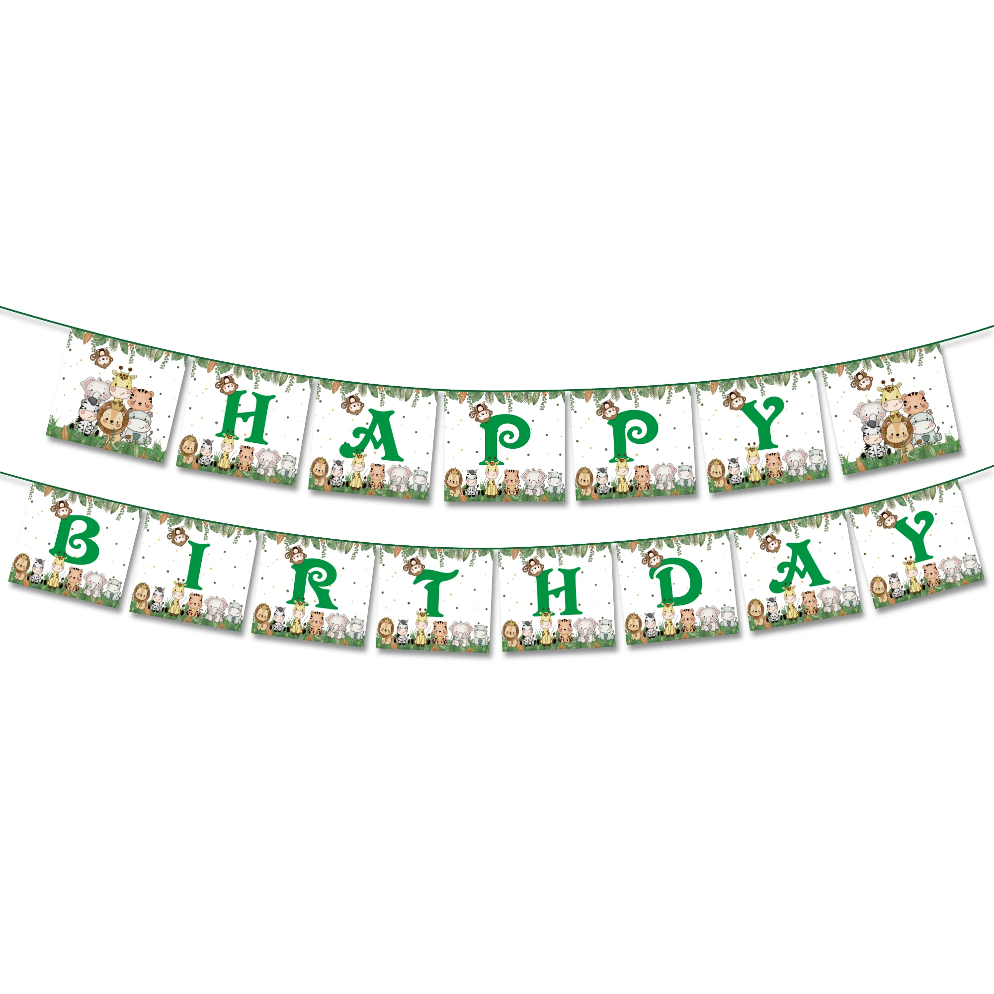 Dschungel Tier Geburtstag Dekoration Tassen Teller Servietten Tischdecke Party Hängen Luftballons Kreative Aufkleber Für Kinder Geburtstag – Detail 21