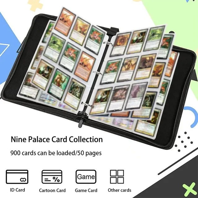 400pcs/900pcs Lilo&Stitch Card Album Book Folder 4/9 Card Slots Collections Zipper Double Pocket Zipper Card Binder Holder 4