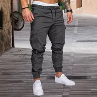 Men Cotton Pants Men's Cargo Pants with Ankle-banded Design Multiple Pockets Elastic Waist for Gym Training Outdoor for Comfort 1