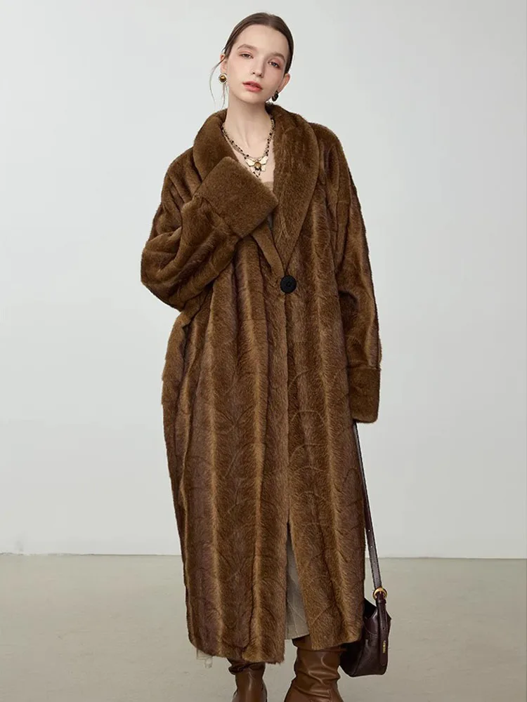 ZADORIN Luxury Designer Mink Coat Woman Clothing Elegant Long