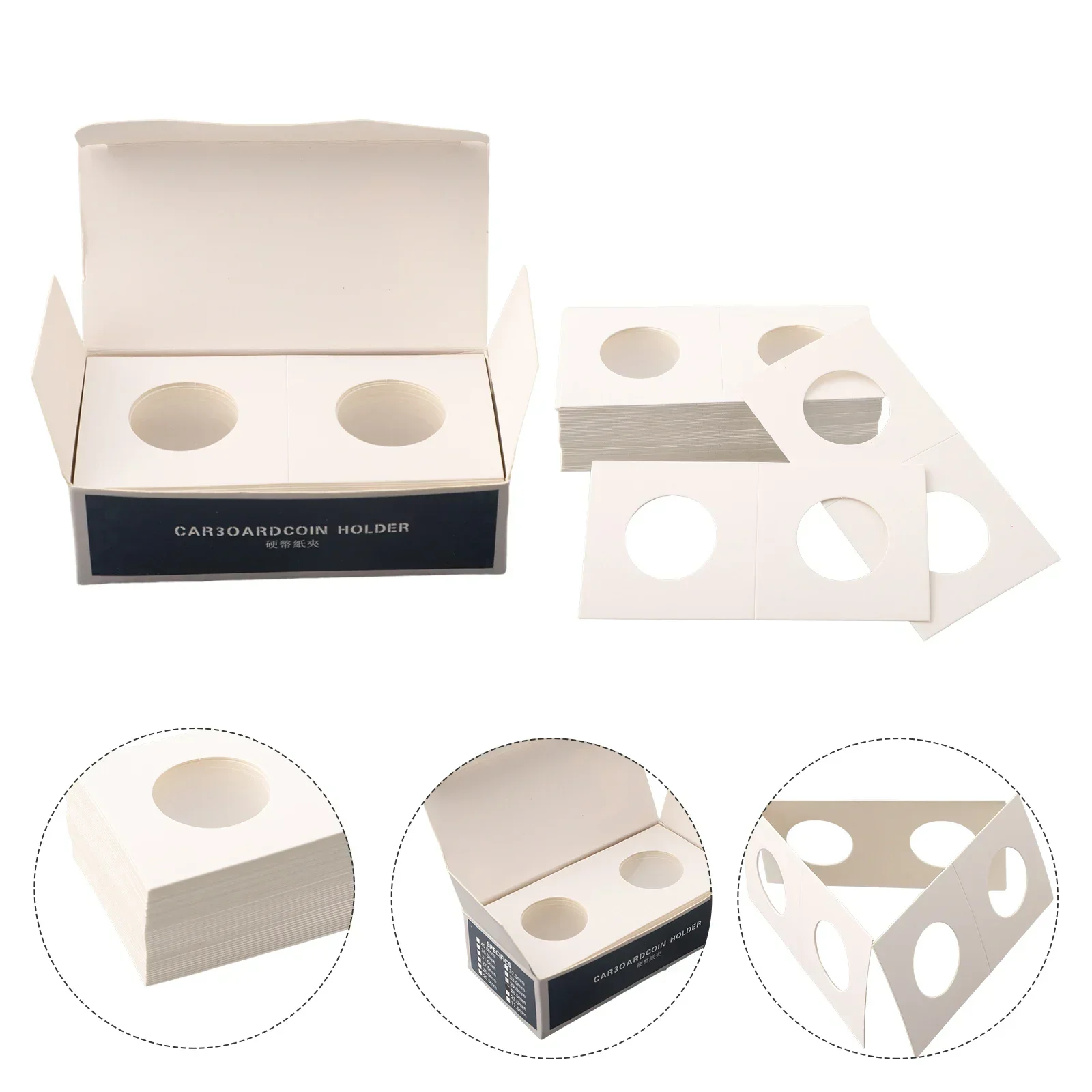 12 Specifications Coin Holders Stamp Holder Cover Coin Storage Square Cardboard Case Album Collection Clip Holder album NEW