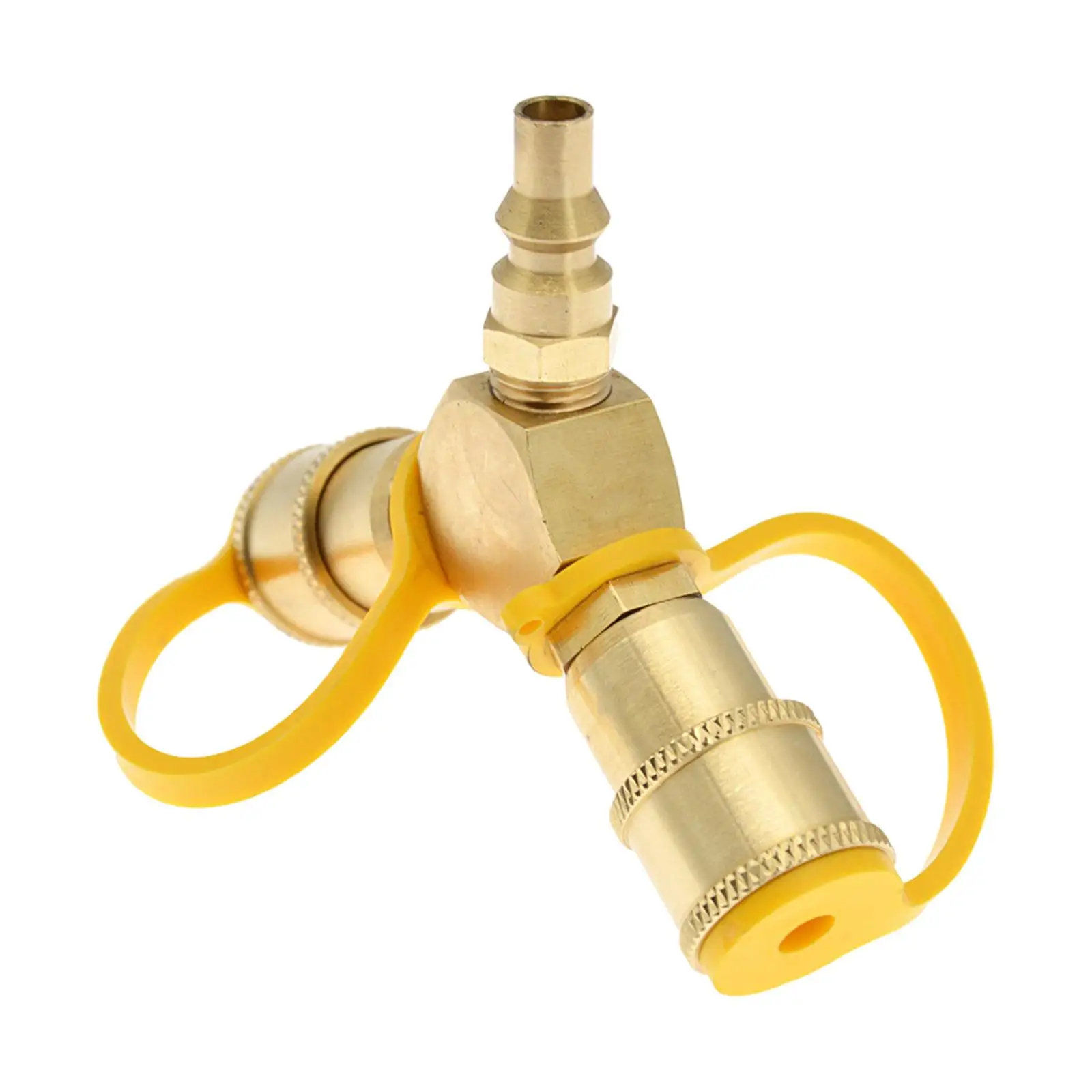 RV Propane Y Splitter Gas Tank Connection Adapter 1/4in Gas Tank Splitter 2 Way