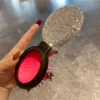 Oval air cushion folding comb artificial diamond-set mini with mirror portable hair comb 1