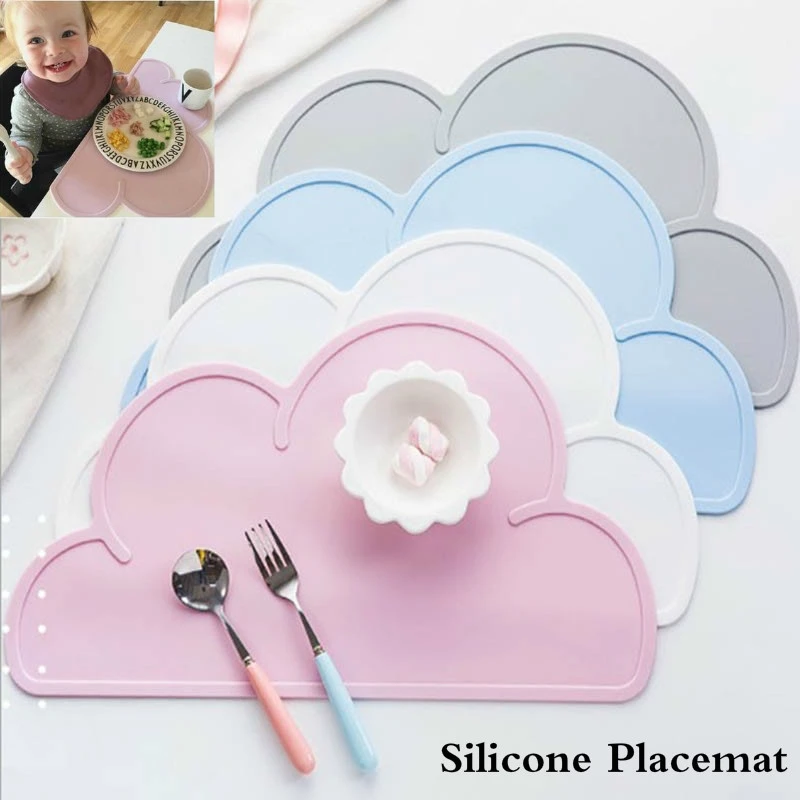 

Cloud Shape Placemat Kids Plate Mat Silicone Table Pad Waterproof Heat Insulation Home Kitchen Pads Kitchen Accessories