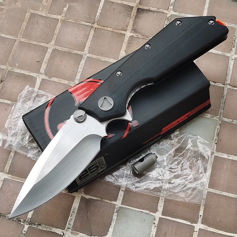 

JUFULE MT154 Folding D2 Titanium / G10 Bearing Flipper Tactical Outdoor Survival Camping Pocket Hunt EDC Tool Utility Knife