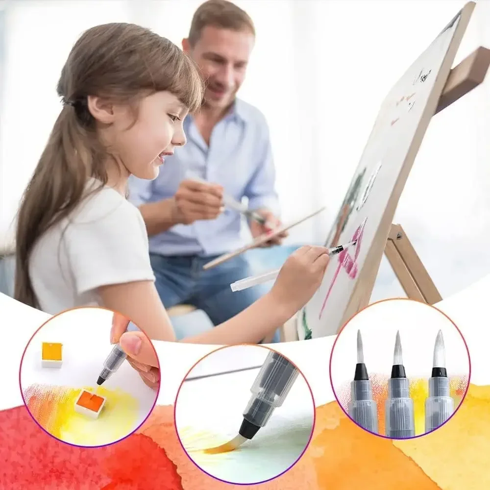 6pcs refillable watercolor pens, watercolor brushes for sketching, watercolor pens, anime comics 4