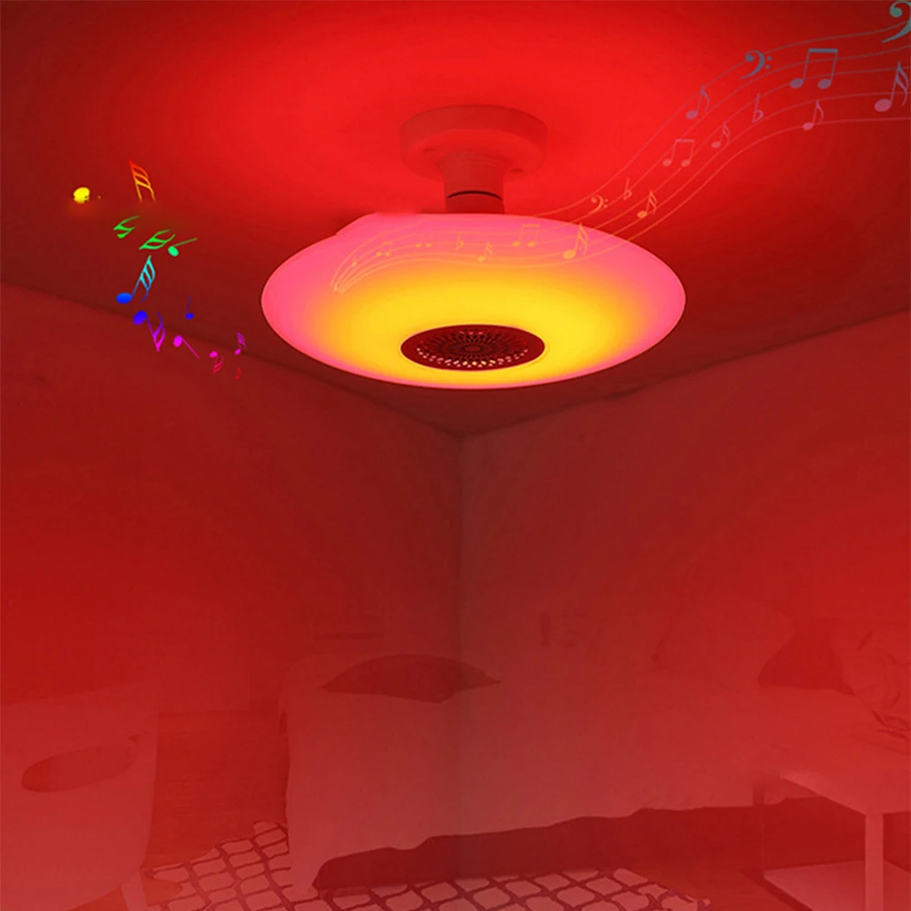 Smart LED Light Bulbs UFO Lamp Music Wireless Bluetooth Speaker E27 RGB + White Dimmable Smart Led Ceiling Light Remote Control For Home