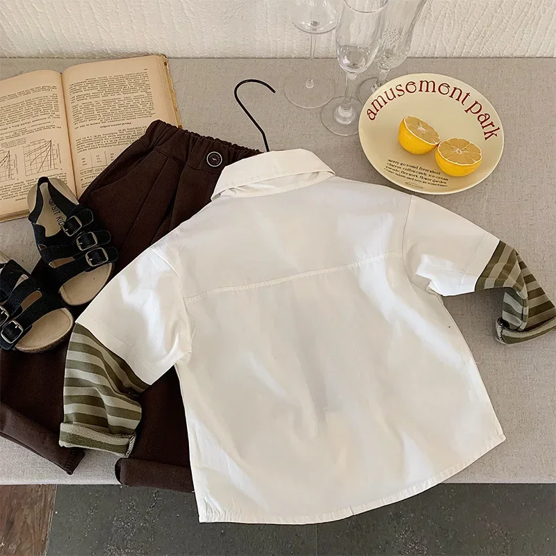 Spring Fashionable Casual Shirt for Boys Kids Trendy Korean Style Top New Shirt for Boys Spring Autumn Handsome