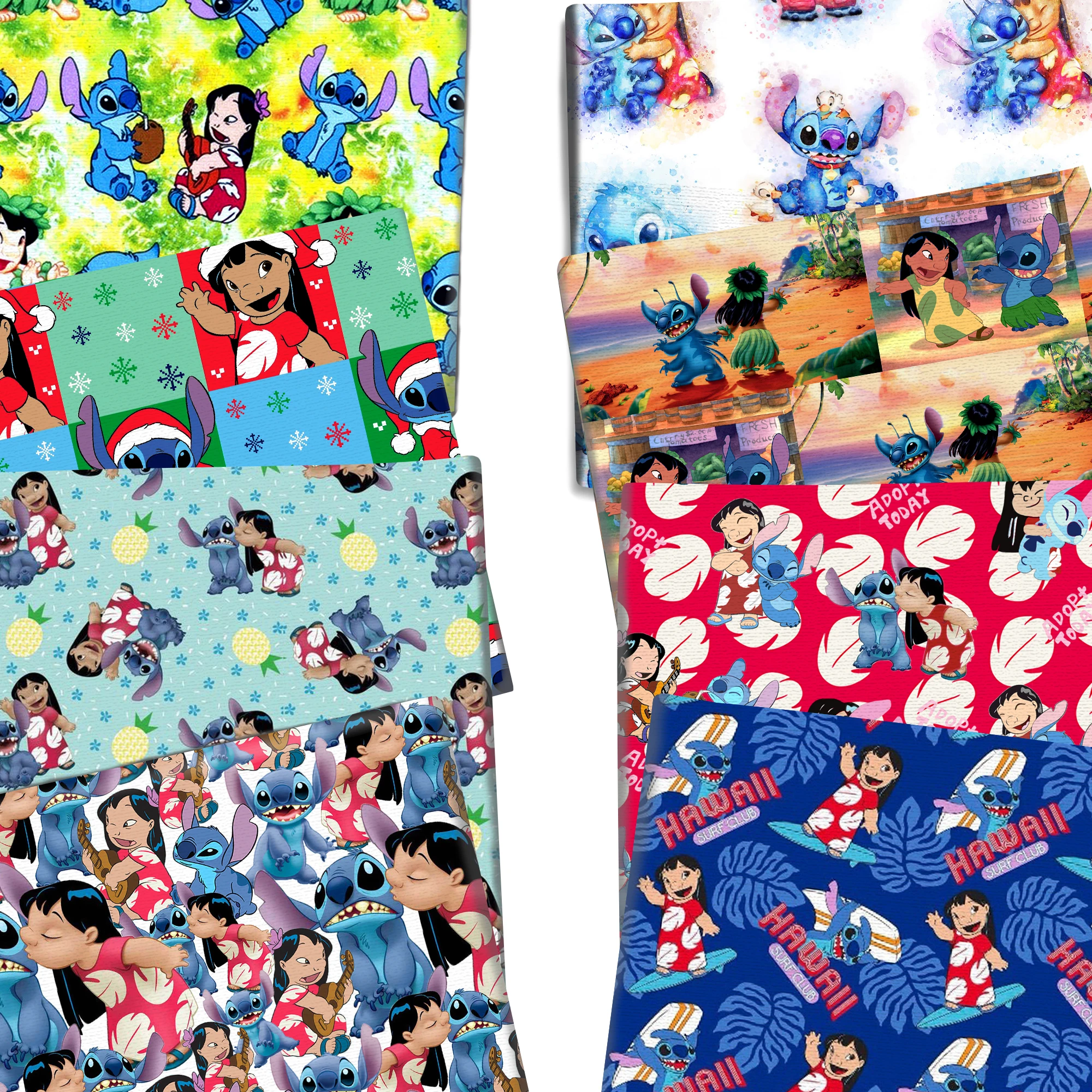 50*145cm or 50*45cm Sale Disney Cartoons Lilo And Stitch Cotton