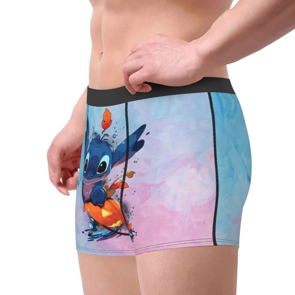 Custom Stitch Lion Cute Boxers Shorts Men's Disney Movie Briefs Underwear Fashion Underpants