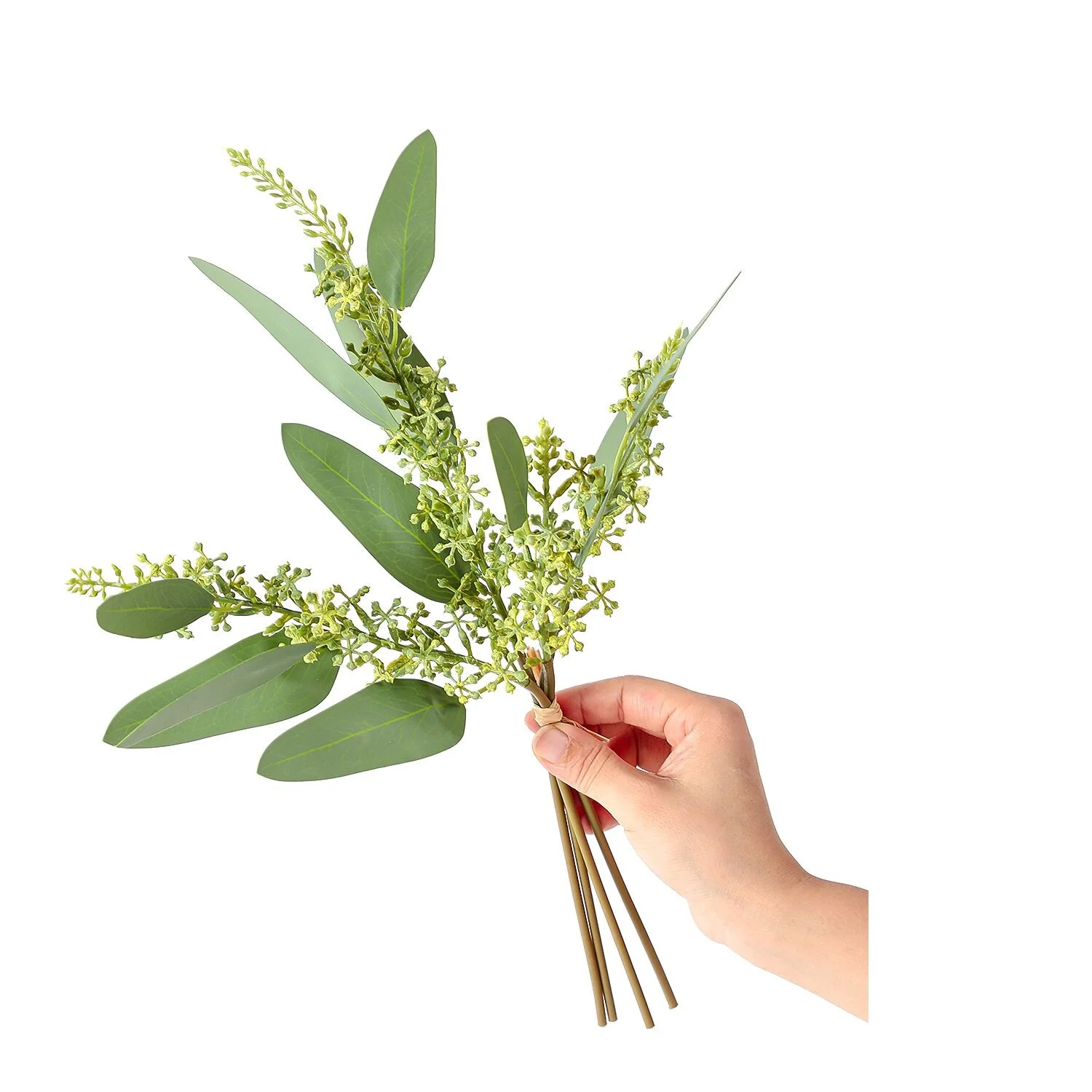 4PCS Eucalyptus Leaf With Fruit Grass 40CM Wall Decoration Artificial