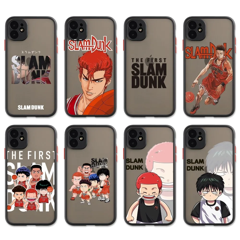 

Anime SLAM DUNK Phone Case For IPhone 14 Plus 13 12 Mini 11 Pro Max Black Matte Cover