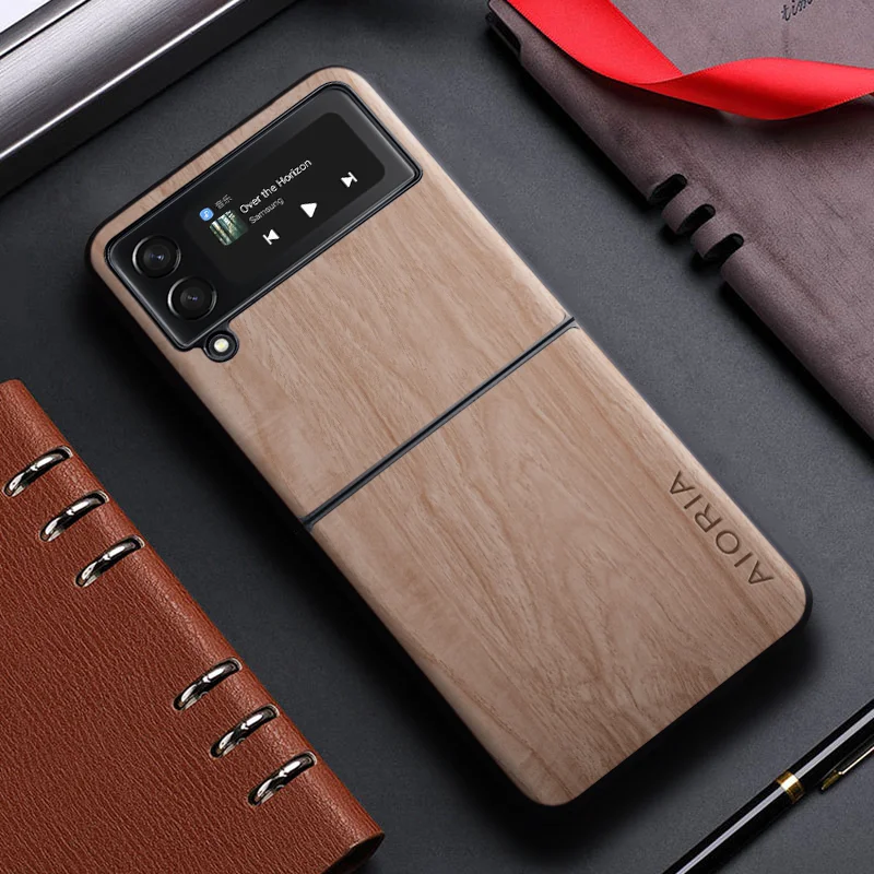 Premium Bamboo Wood Pattern Leather Case for Samsung Galaxy Z Flip