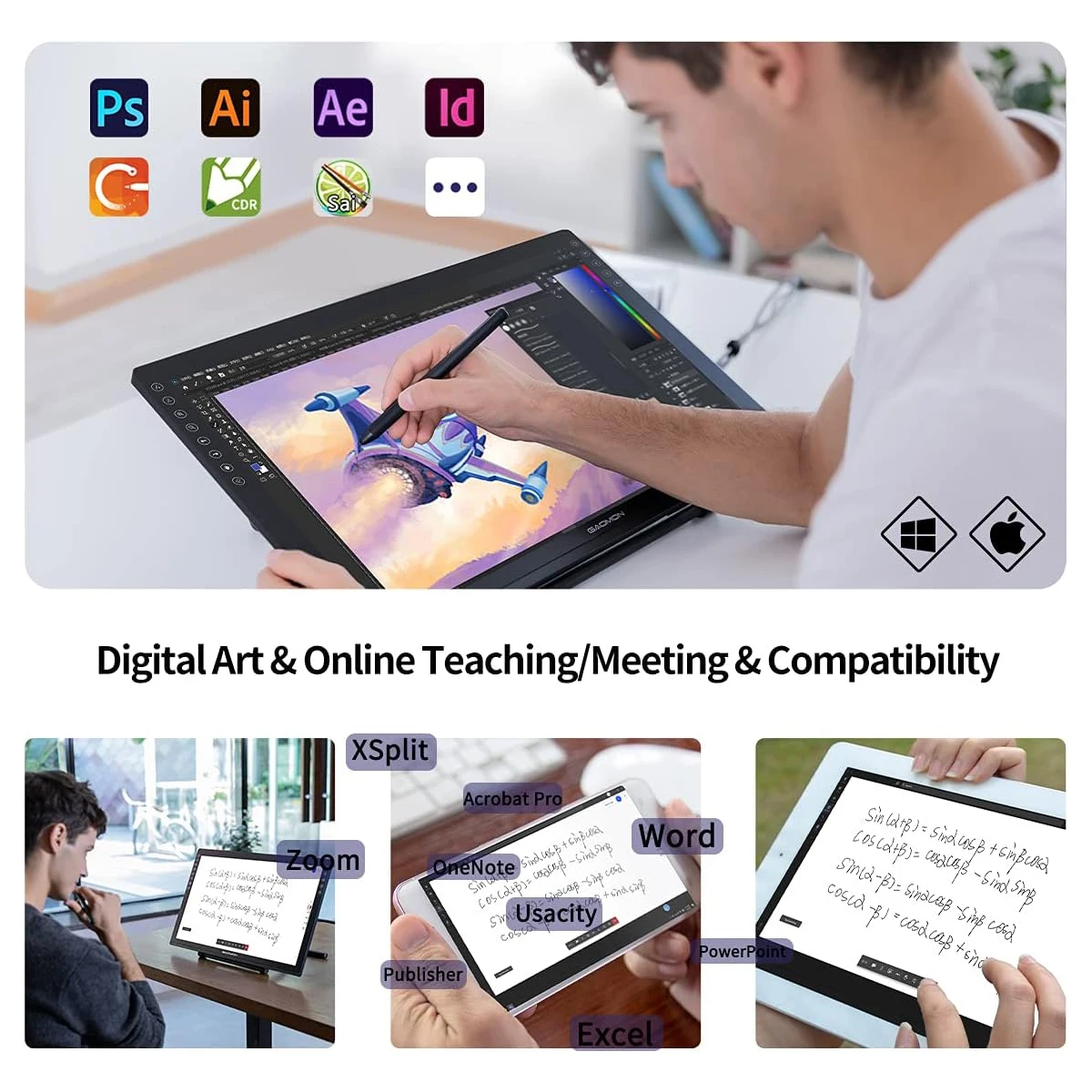 GAOMON グラフィックタブレット PD2200 21.5 インチアンチグレア