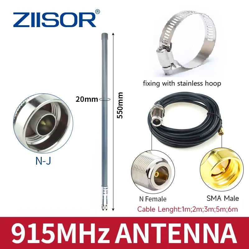 Outdoor LoRa Antenna 915 MHz for US Meshtastic 915MHz 923MHz Hotspot Antennas for Lorawan Long Range SMA Male with 3D-FB Cable