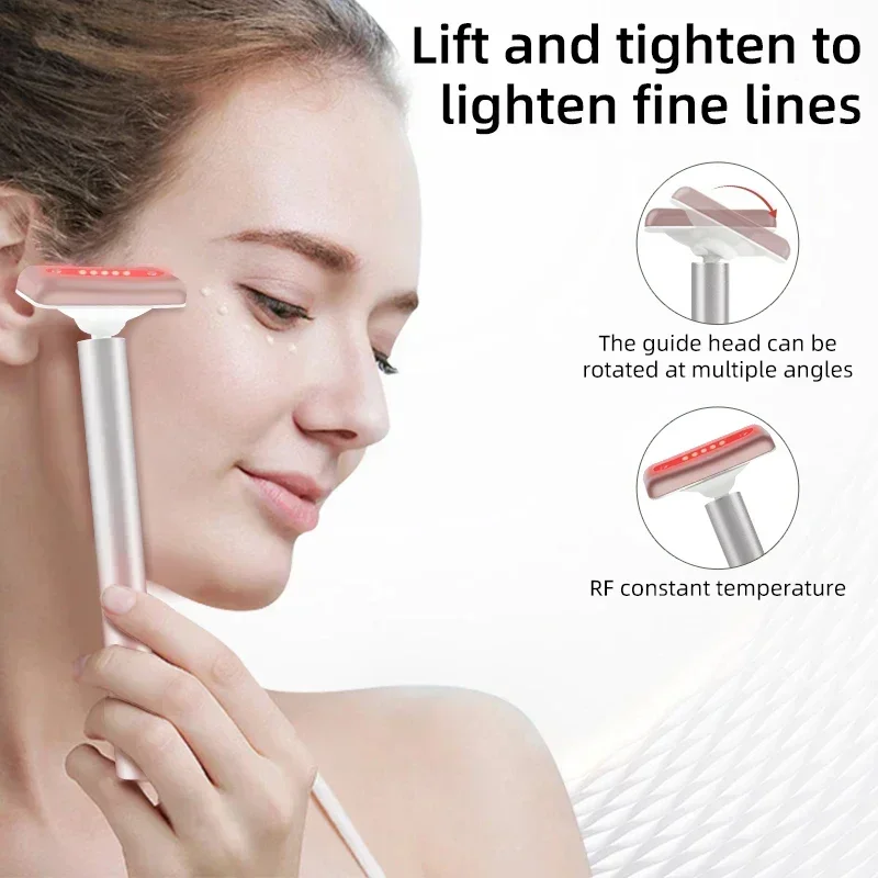

Red LED Microcurrent EMS Eye Massager Facial Eye Massager Wand Heating Vibration Anti Aging Wrinkle Light Eyes Beauty Device