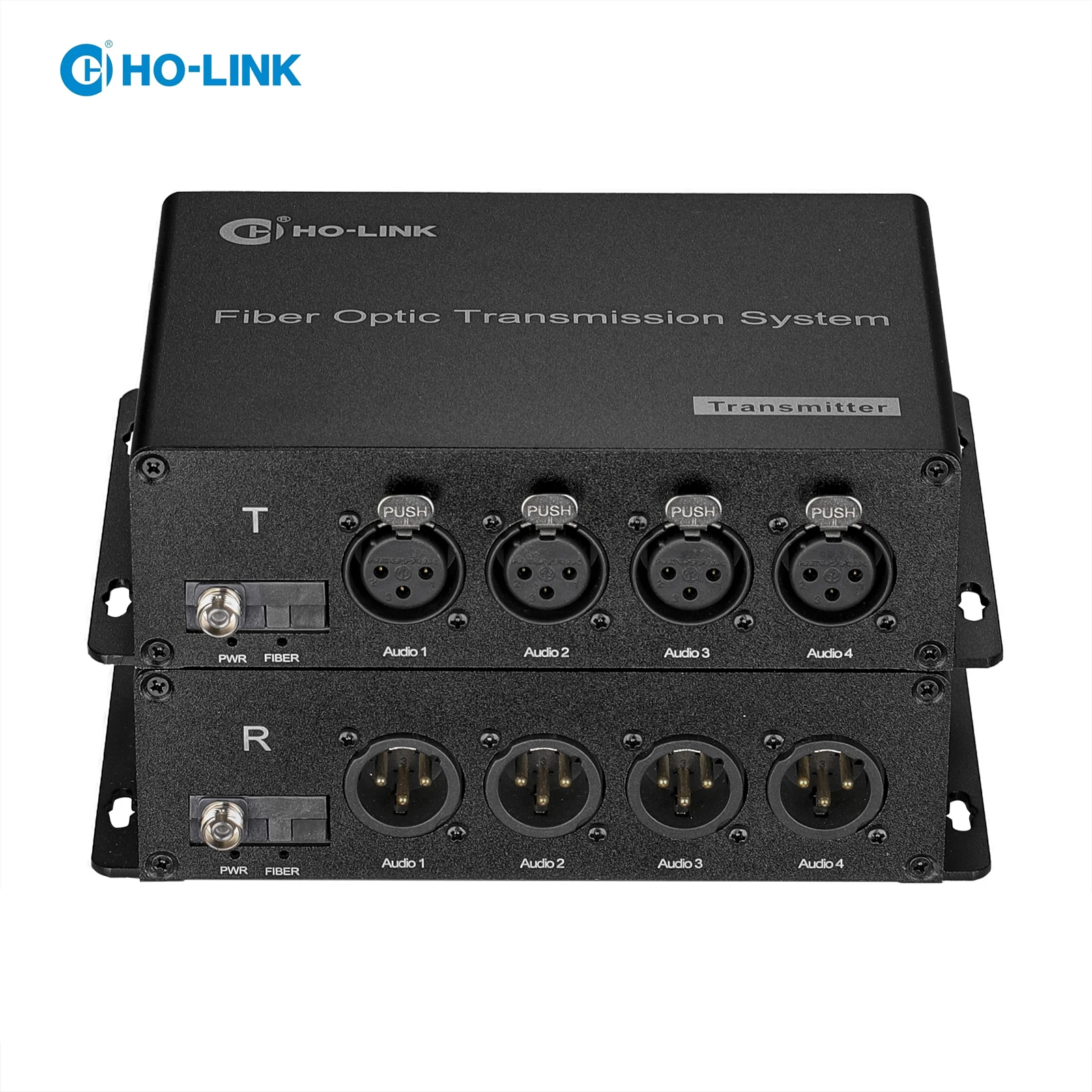 9/125u single mode 4 channels 3-pin XLR banlanced audio over fiber media converter