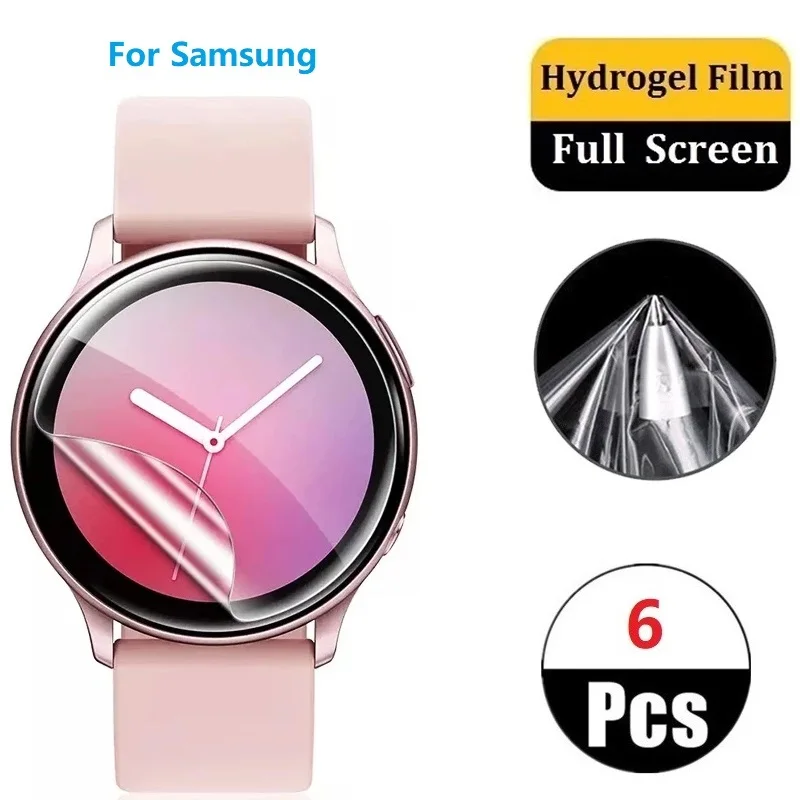 6 Pcs Hydrogel Film For Samsung Galaxy Watch 4 Classic 46mm 42mm Watch 4 44mm 40mm Screen Protector Not Glass Protective Film protective film for samsung galaxy watch 3 45mm 41mm watch4 classic 46mm 42mm 44mm 40mm screen protector foil guard not glass