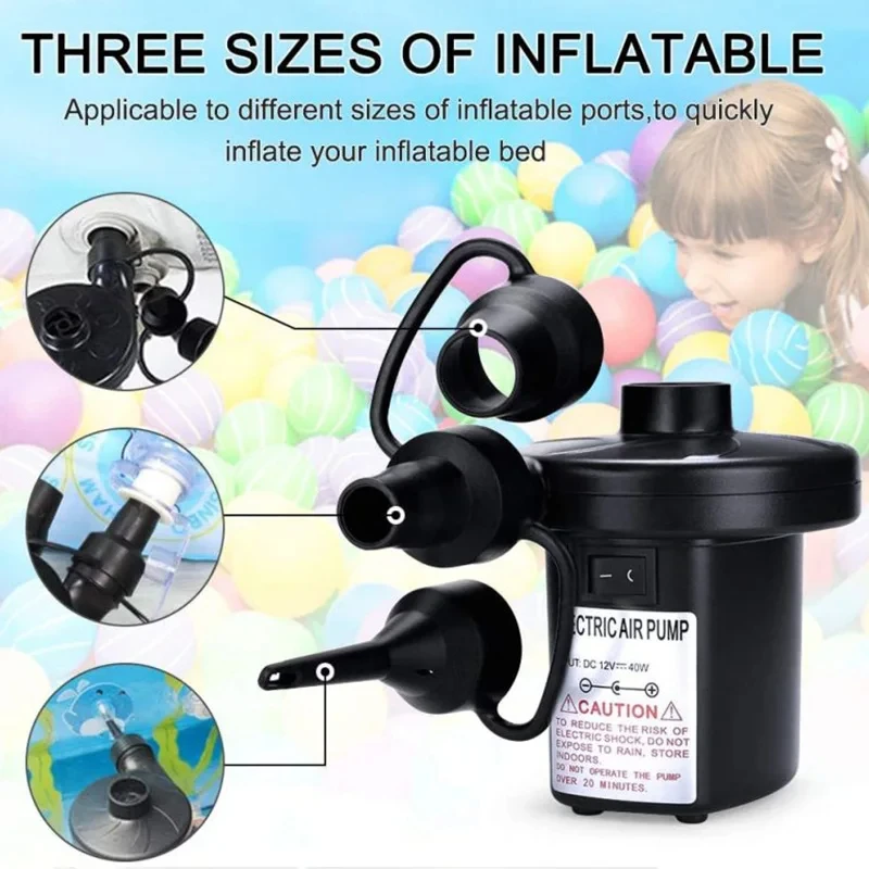 Air pump Electric Inflatable Pump Mini Air Cushion Portable Camping Pump Rapid Filling Mattress Swimming Pool Air Filling Blower Injector