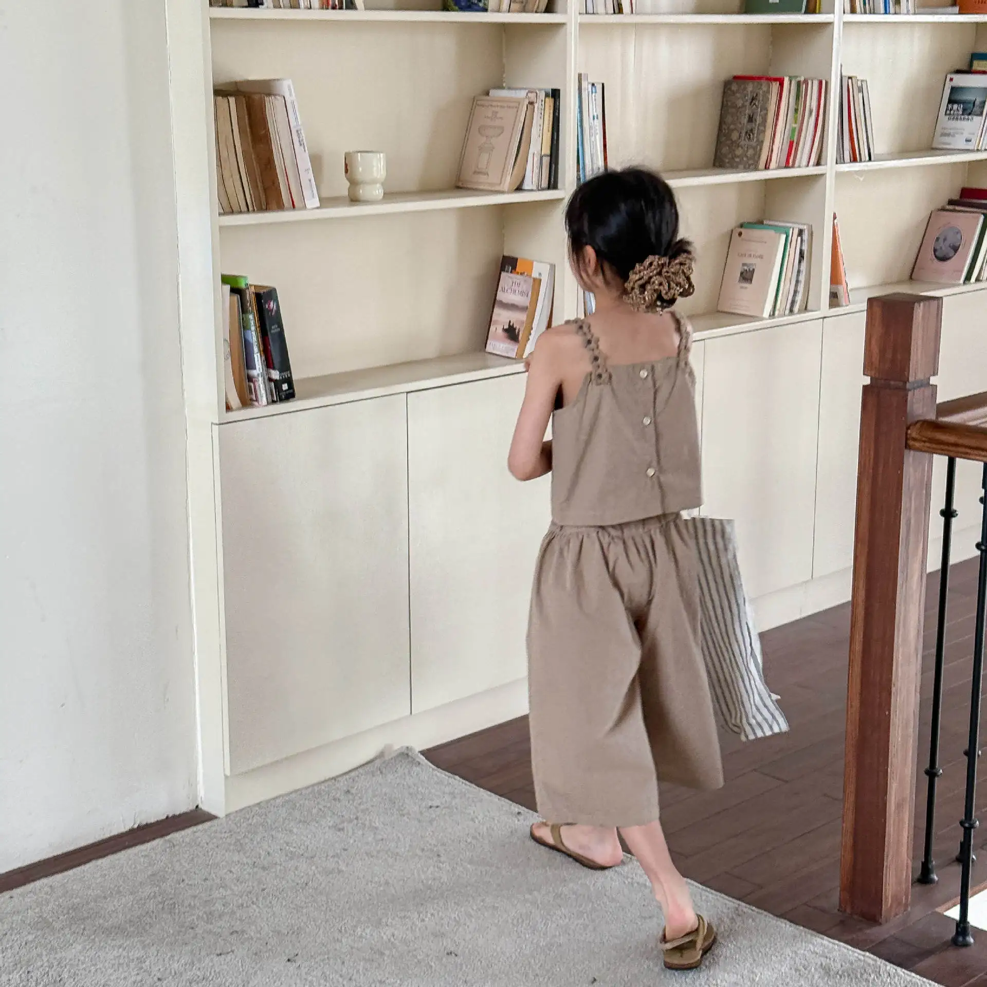 Girls Summer Floral Camisole and Pants Set