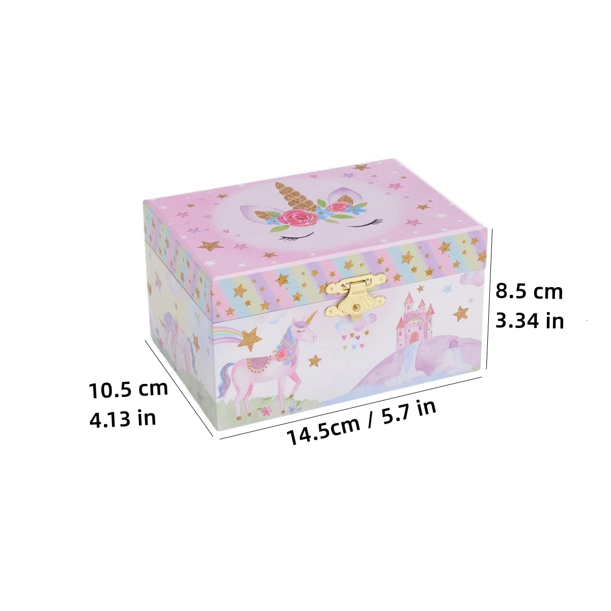 Music Box Christmas Fantasy Rotating Unicorn Children's Music Box New Year Birthday Gift Multifunctional Storage Jewelry Box 3