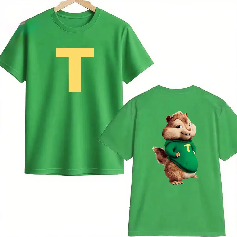 Bequemes Baumwoll-T-Shirt „Alvin And The Chipmunks The Squeakquel“, Unisex, 2-seitig bedrucktes Oberteil für Männer und Frauen, Freizeitkleidung – Detail 11