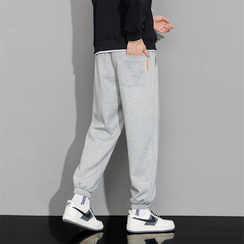 Spring Autumn Men's Solid Pockets Elastic High Waist Printed Harlan Lantern Casual Trousers Office Lady Vintage Vacation Pants
