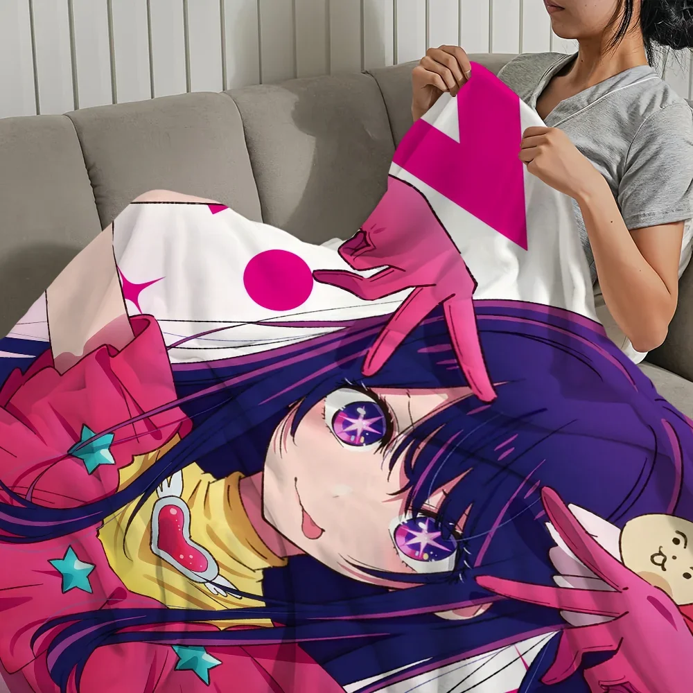 Anime Pink O-Oshi no Ko Blanket Plush Nap Sofa rug for Living Room Warm Office Bedroom Birthday Home Travel Kid Gifts 6