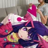 Anime Pink O-Oshi no Ko Blanket Plush Nap Sofa rug for Living Room Warm Office Bedroom Birthday Home Travel Kid Gifts 6