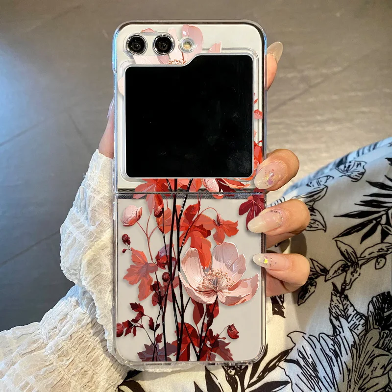 thumbnail image 1 of Funda trasera para Samsung Galaxy Z Flip 5, carcasa de lujo a prueba de golpes, transparente, dura, PC, Flip 4, 3, Flip5, Flip4, Flip3, 1 of 5