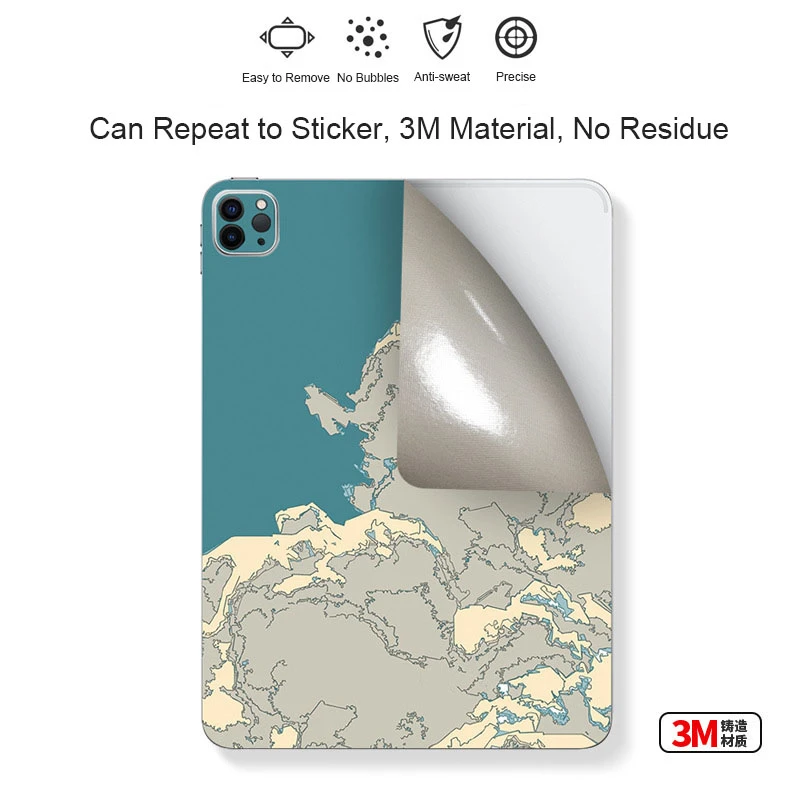 3M Film For iPad Pro 2021 2020 2018 12.9 11 Back Film Cover Watercolor Decal Protector Sticker for iPad Air 4 Wrap Skin