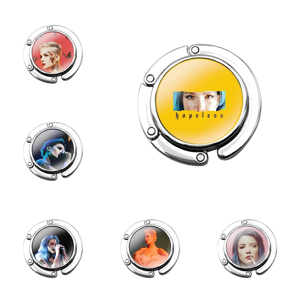 

Foldable Purse Hook for Women's Table Handbag Storage Folding Decor Table Hook Halsey Hopeless Fountain Kingdom Black Gift Cute