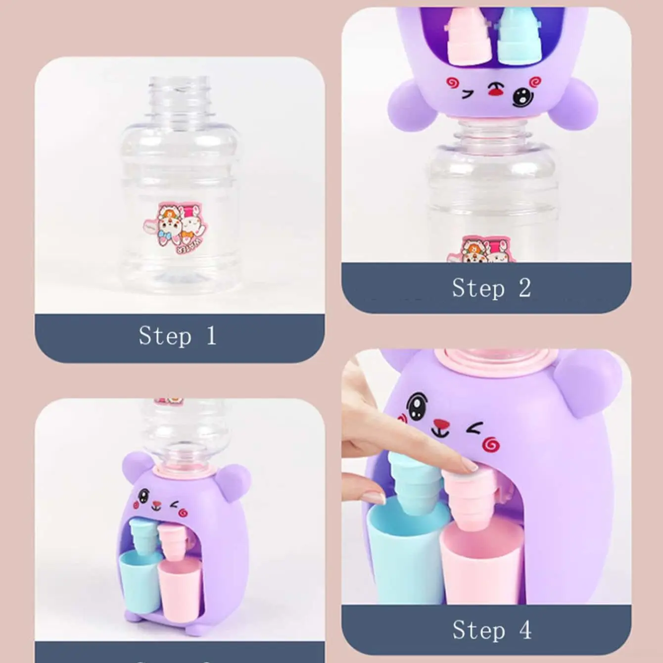 Water Dispenser Beverage Dispenser Mini Kitchen Simulation Toy Double Headed Water Dispenser Play House Toy