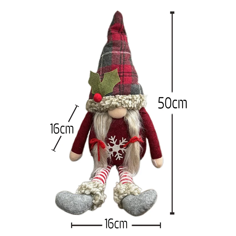 Christmas Gnome Window Curtain Tiebacks Cute Plush Faceless Doll Tieback Buckle Xmas Ornament Props Home Decoration Accessories