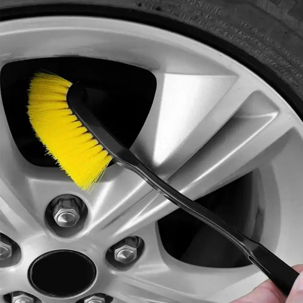 3Pcs Wheel Brush Long Soft Bristle Wheel Brush Tire And Scrub Mud Scraper For Deep Cleaning Car Detailing Tools