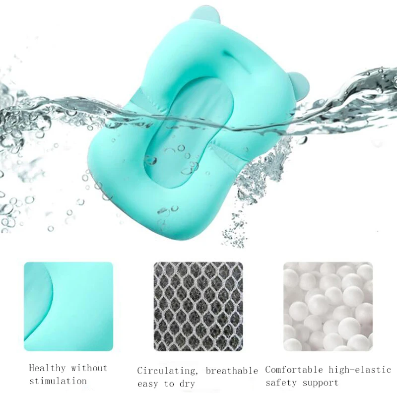 Non-slip Baby Bath Mat Tub Shower Portable Mattress Air Comfort Pad Bathroom Safety Product baby bath tool