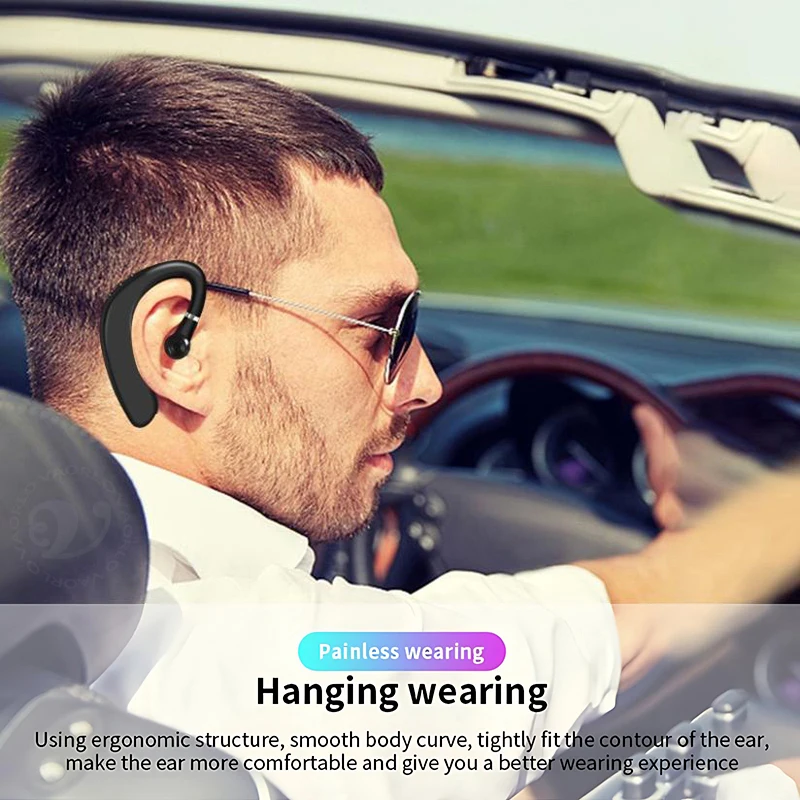 S109 Wireless Bluetooth 5.4 Universal Hook Earphone Sports Business Single Ear Headset Handsfree Headphone With Mic Smartphone 6