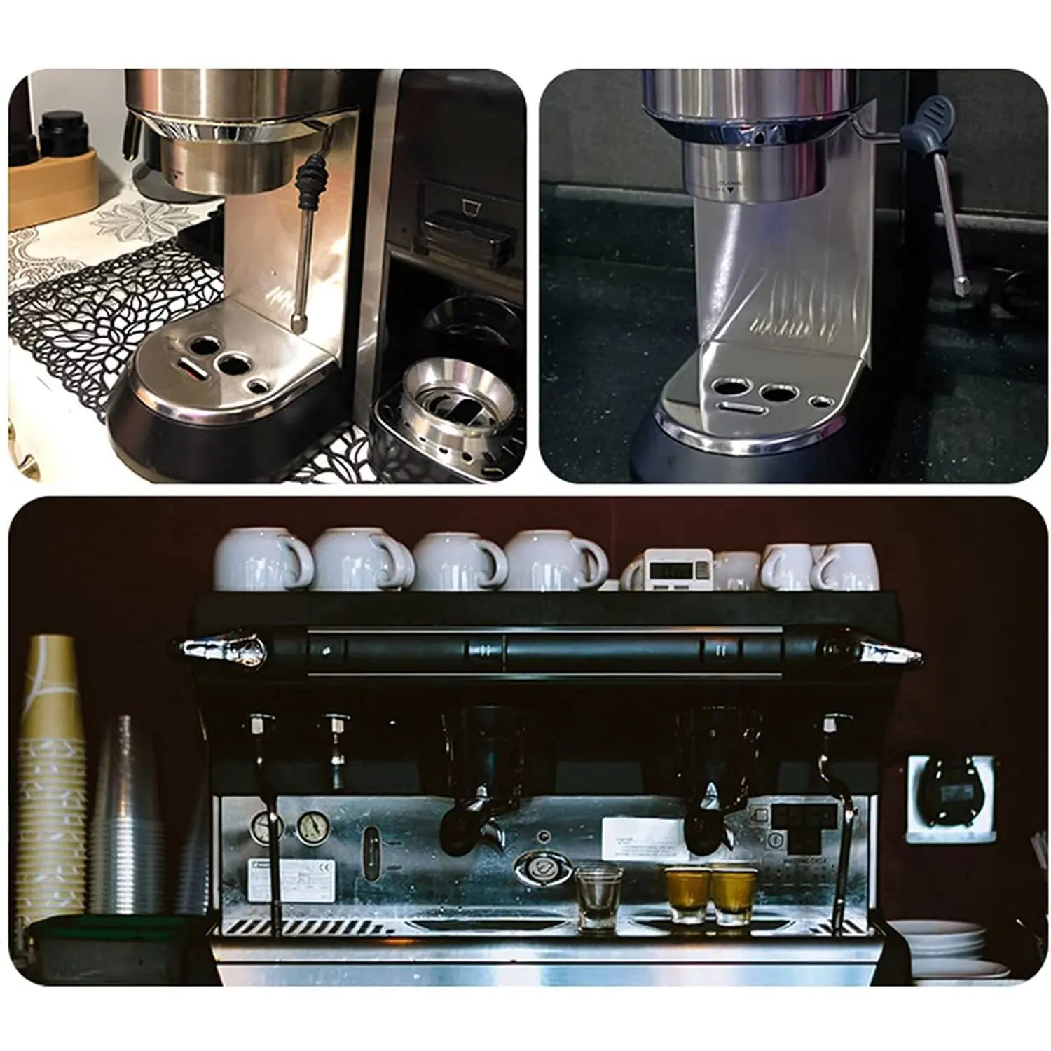 Varita de vapor para Delonghi EC680/EC685, máquina de café Rancilio, actualización con boquilla de vapor de punta de 3 agujeros adicional